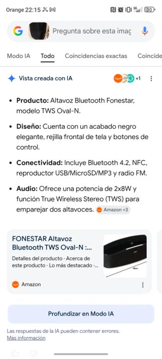 Altavoz Fonestar Negro CON BLUETOOTH Y USB ,T.SD