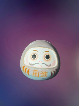 Pegatina sticker Daruma gris