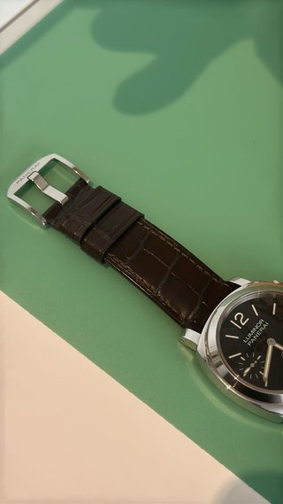Correa de piel Officine Panerai marron croco