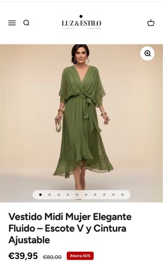 Vestido LUZ & ESTILO verde talla única