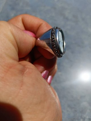 Anillo Dama Azul y Plata