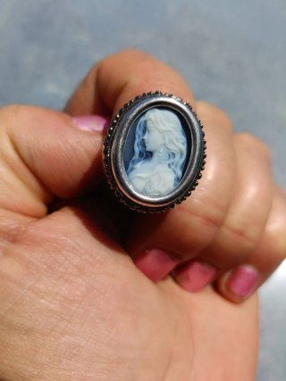 Anillo Dama Azul y Plata