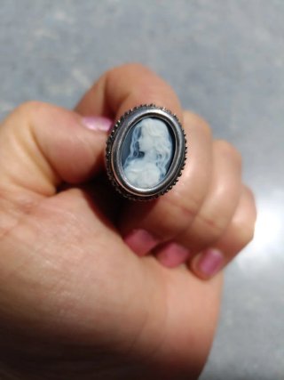 Anillo Dama Azul y Plata