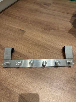 Colgador puerta IKEA metal plateado