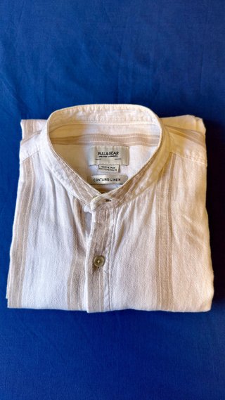 Camisa Pull&Bear Lino Talla M Rayas