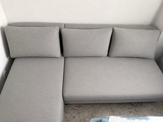 Chaiselongue gris tela