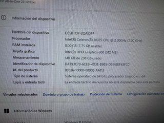HP All-in-One 21,5” 8GB RAM 256GB SSD
