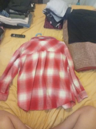 Camisa Zara cuadros roja y beige