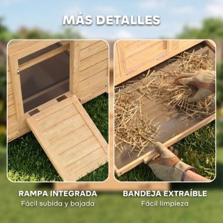 Gallinero Madera Exterior con 2 Nidos