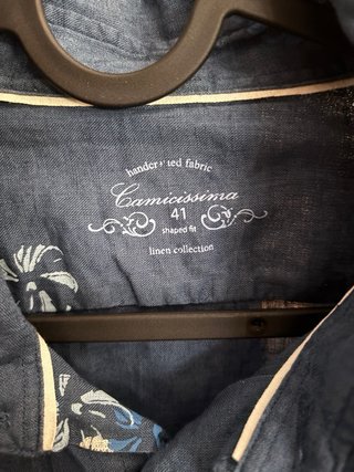 Camisa Camicissima Estampada Azul Marino