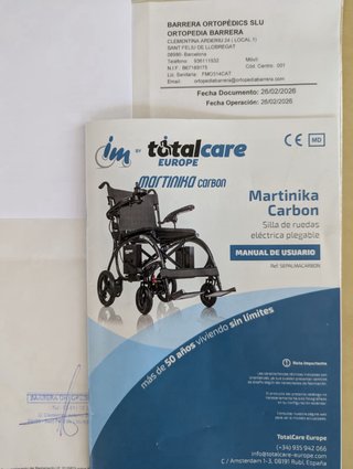 Silla ruedas eléctrica plegable Martinika Carbón