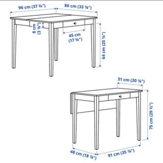 Mesa abatible blanca Ikea