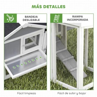 Gallinero Grande Madera Exterior 204x85x93