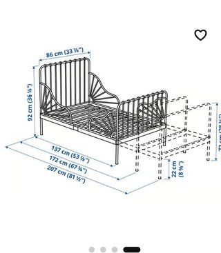 Cama extensible blanca MINNEN 80x200cm IKEA