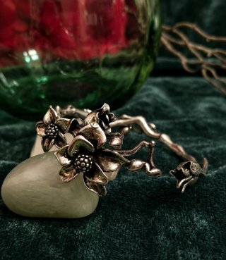Pulsera De Plata 925 De Flores Estilo Vintage.