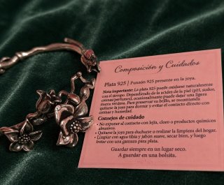 Pulsera De Plata 925 De Flores Estilo Vintage.