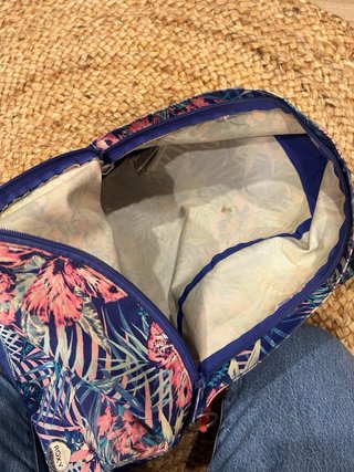 Mochila Roxy Floral Azul y Rosa