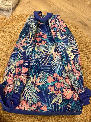 Mochila Roxy Floral Azul y Rosa