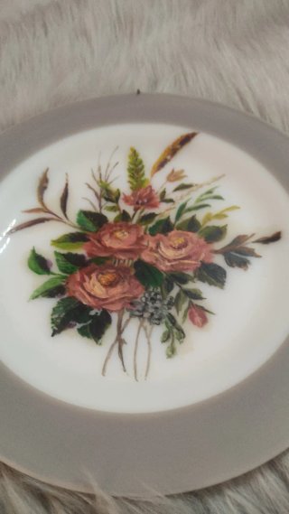 2 Piatti Decorativi Vintage Floreali