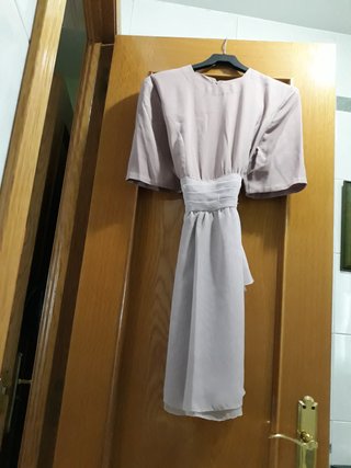 Vestido fiesta rosa encaje desmontable T.38-40