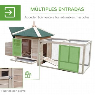Gallinero Madera Exterior con Jaula