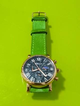 Reloj Chenxi oro rosa y correa de ante en verde