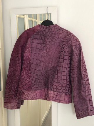 Chaqueta Piel Vino Talla M Cremallera