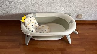 Bañera plegable bebé gris + colchoneta reductora