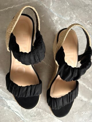 Sandalias Chica 10 Negras Talla 39 Nuevas