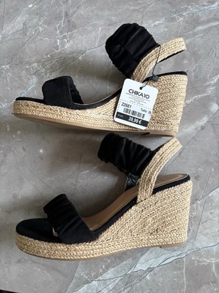 Sandalias Chica 10 Negras Talla 39 Nuevas