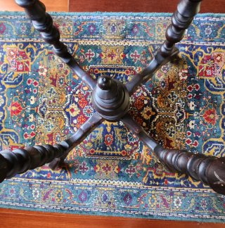 Mesa Auxiliar Antigua Mármol y Madera