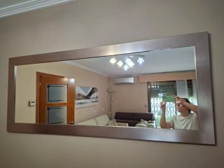 Espejo grande marco madera