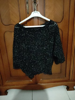 Jersey negro mujer con brillos