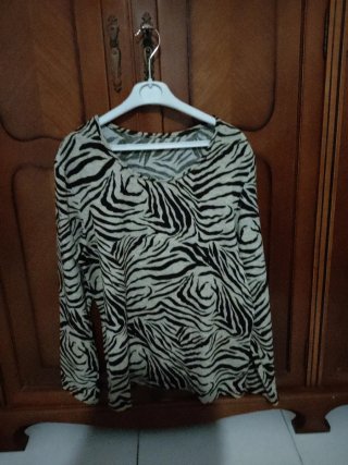 Camisa larga estampado cebra mujer