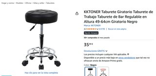 Taburete giratorio KKTONER regulable en altura