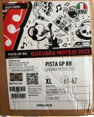 Casco AGV Pista RR Izan Guevara nuevo a estrena xl