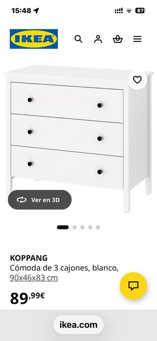 Cómoda IKEA KOPPANG de 3 cajones personalizada