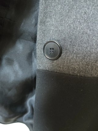 Chaqueta Americana Zara bicolor gris negro talla S