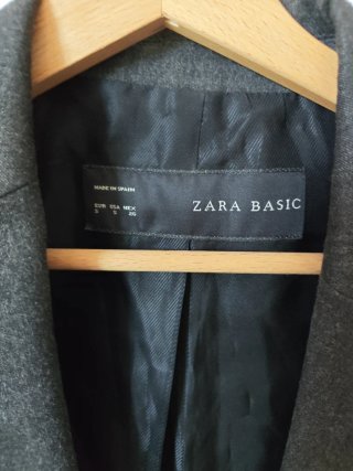 Chaqueta Americana Zara bicolor gris negro talla S