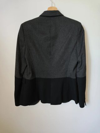 Chaqueta Americana Zara bicolor gris negro talla S
