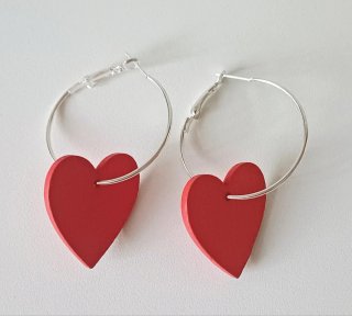 Aros 3cm diametro con corazon de madera