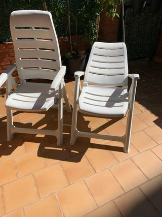 sillas/Tumbonas de Jardín Blancas (2 unidades)