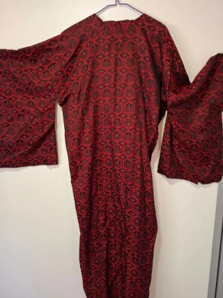 Kimono Japonés Antiguo Seda Patrón Hexagonal