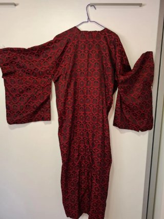 Kimono Japonés Antiguo Seda Patrón Hexagonal