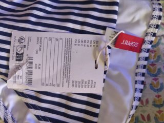 Bikini Rayas Azul y Blanco Talla L