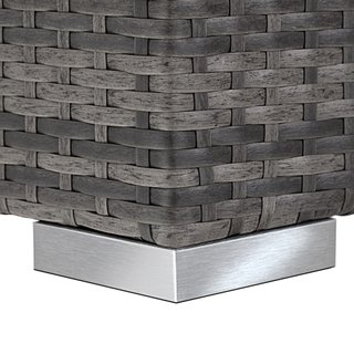2 tumbonas, poliratán y aluminio + mesa, funda protectora, gris