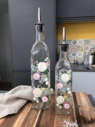 Hand painted Oil/Vinegar Dispensers | customisable
