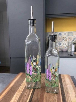 Hand painted Oil/Vinegar Dispensers | customisable