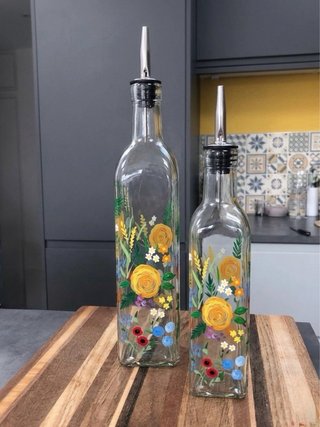 Hand painted Oil/Vinegar Dispensers | customisable