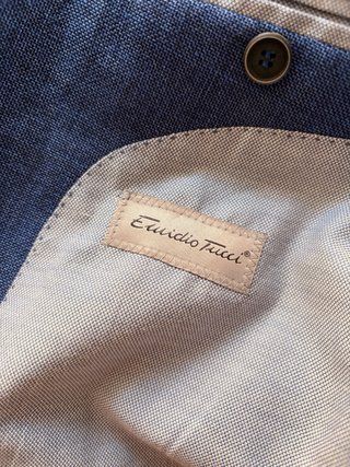 Americana Emidio Tucci Lana y Lino Azul T48 M